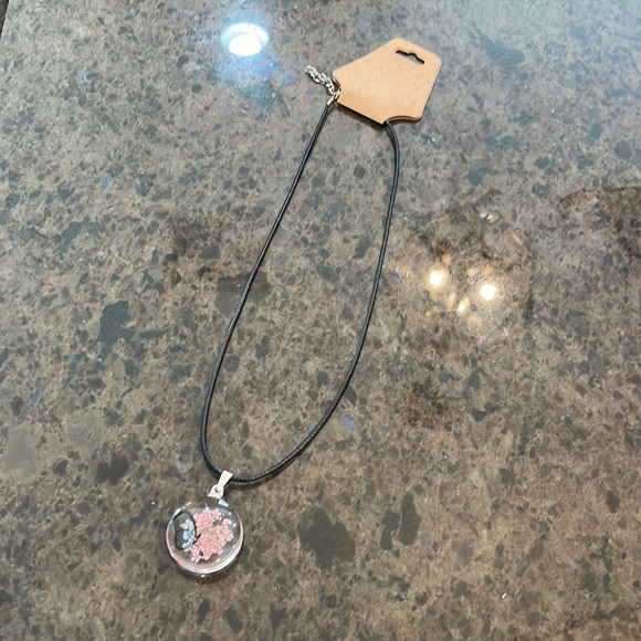 Pretty butterfly pendant on black necklace - Picture 6 of 6